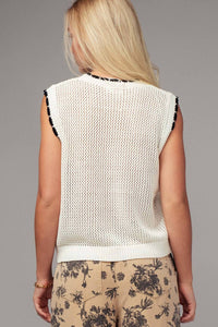 Urban Daizy - Boho Tulip Embroidery Crochet Vest