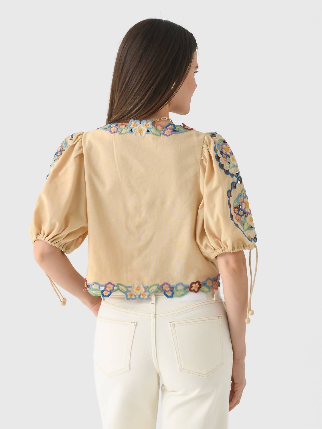 Sea - Melinda Embroidery Short Sleeve Top