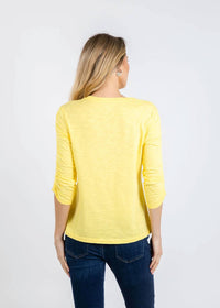 Elliott Lauren - Crissy Crew Neck Ruched Sleeve Tee