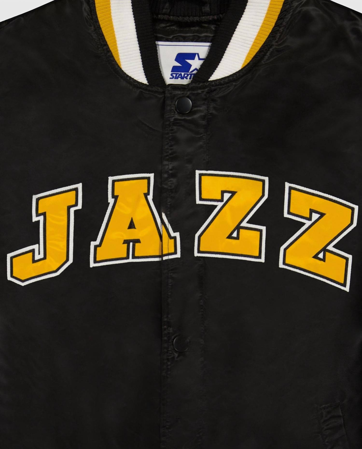 Starter - Men's Utah Jazz Varsity Satin Full Snap Ace Jacket