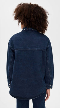 Moon River - Button Up Stud Detail Denim Jacket