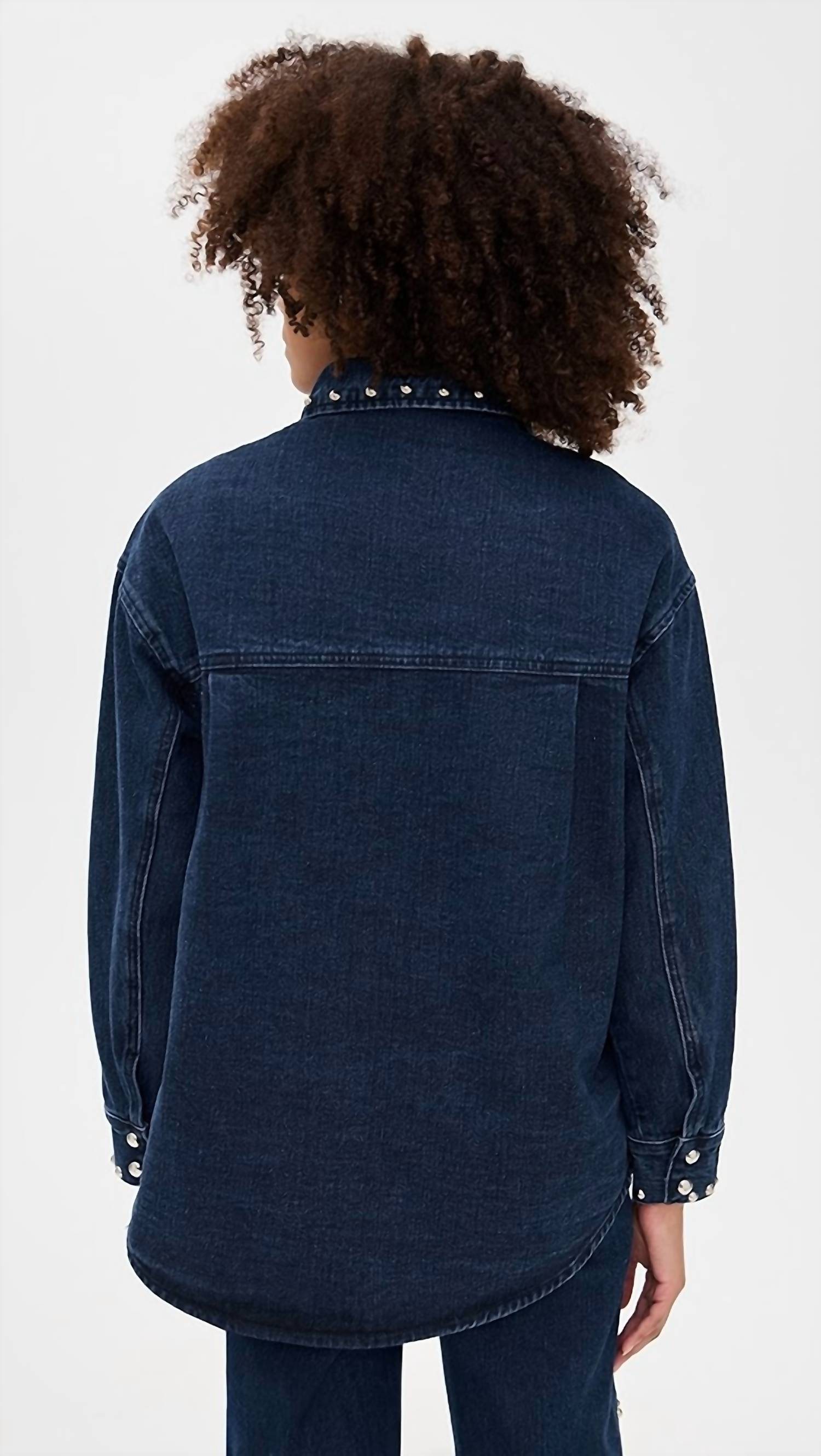 Moon River - Button Up Stud Detail Denim Jacket