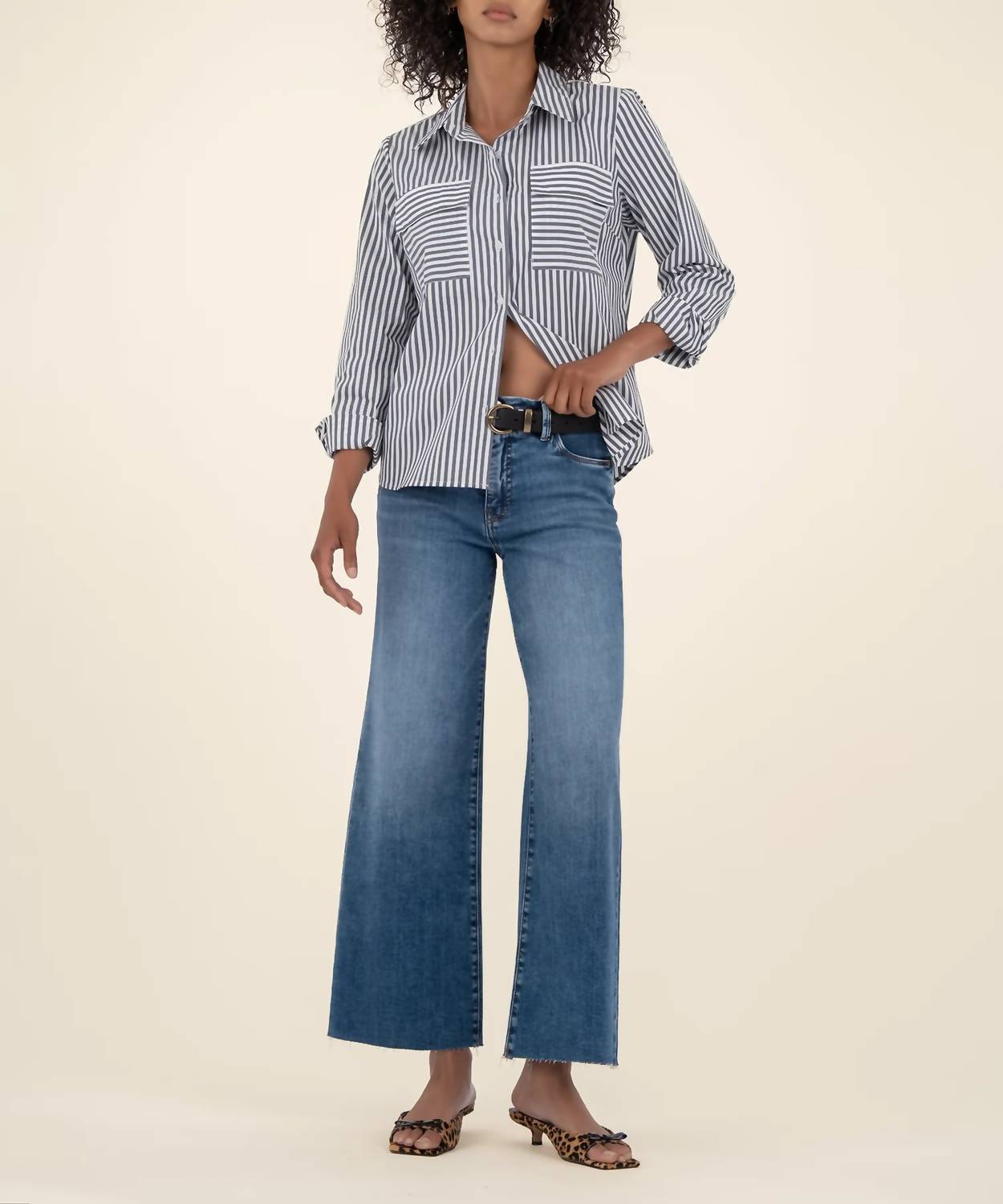 KUT FROM THE KLOTH Meg High Rise Fab Ab Wide Leg Jeans in toughness - women's jeans