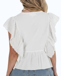 In February - New Season Eyelet Poplin Top