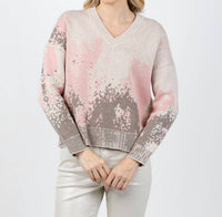 Kinross - Sequin Jacquard Vee Sweater