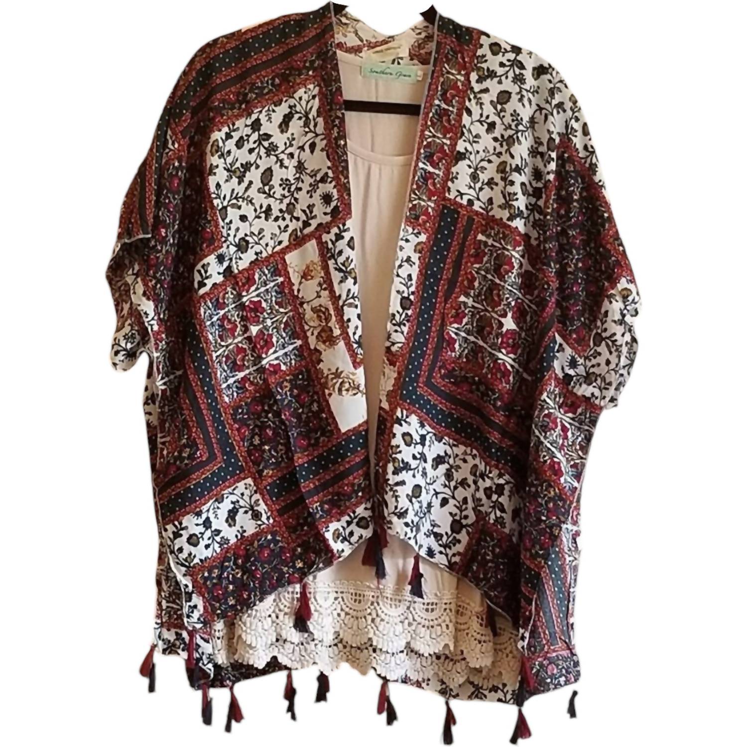 Urban Mangoz - Women's Print Kimono with Tassels
