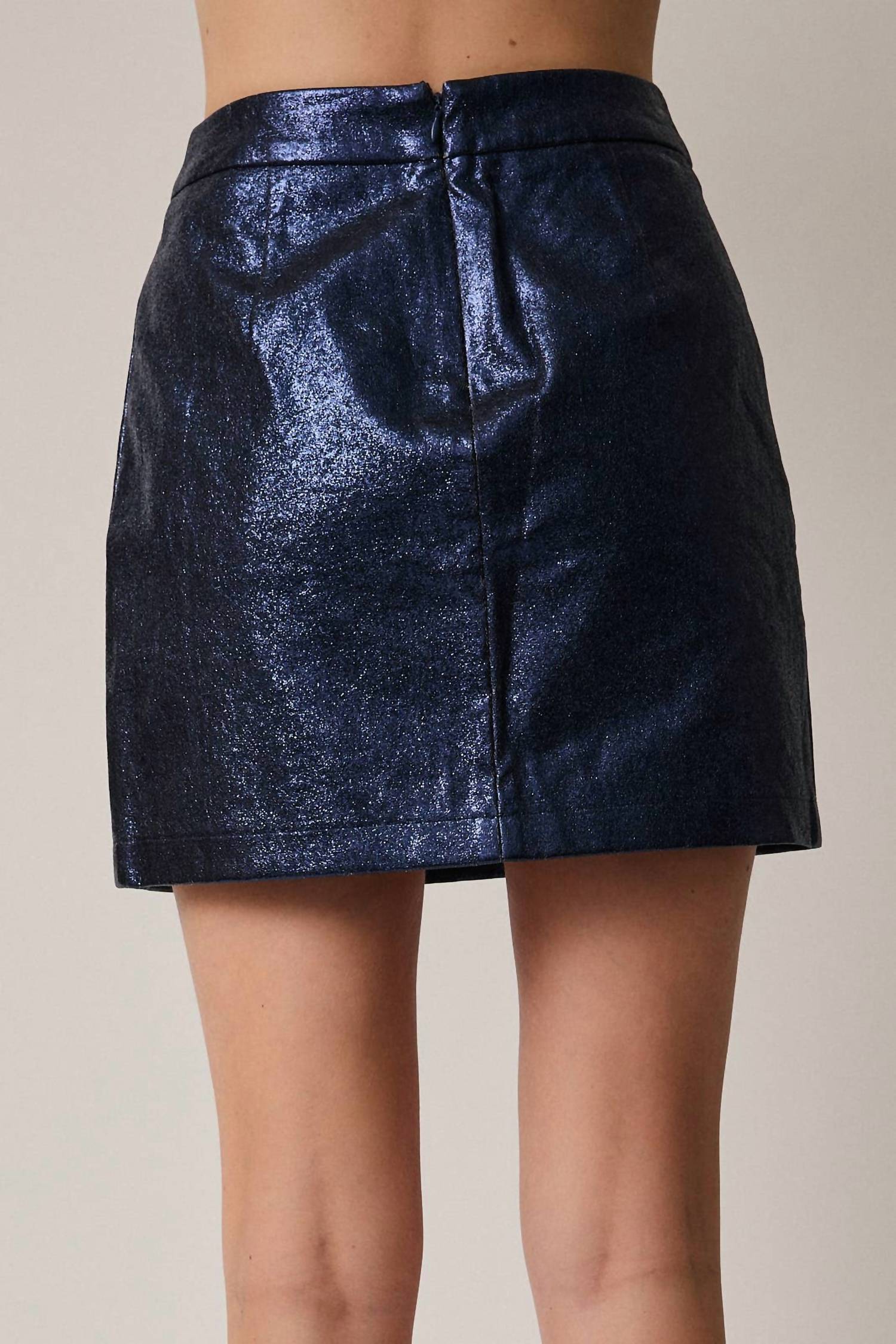Sunday Edition - Foil Faux Leather Mini Skirt
