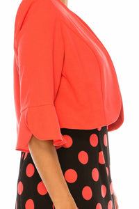 Maya Brooke - Polka Dot Pleated Hem Jacket Dress