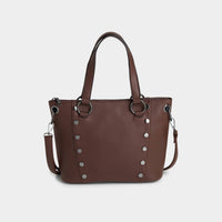 COCO + CARMEN Women's Evelyn Studded Tote Bag in chocolate - women's bag