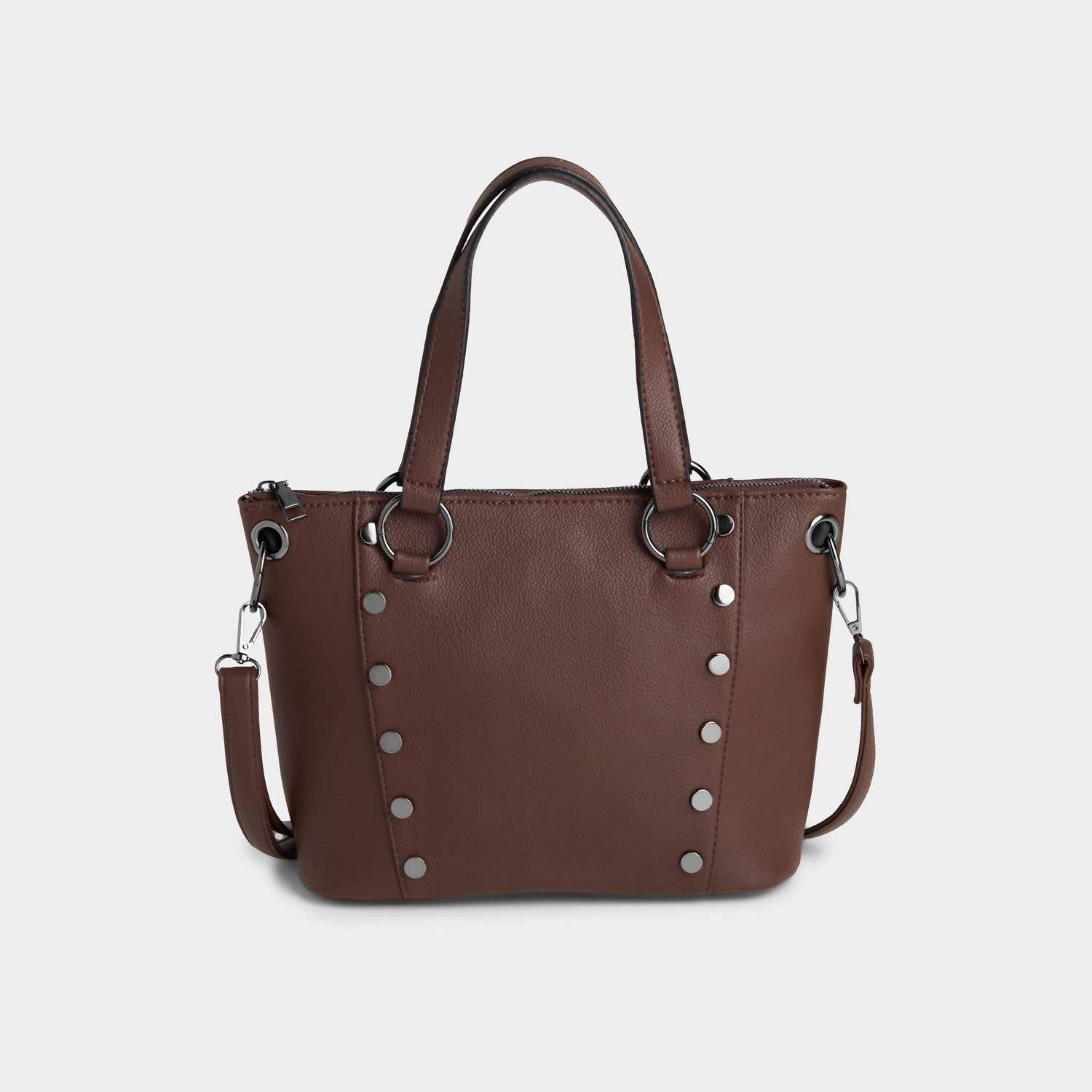 COCO + CARMEN Women's Evelyn Studded Tote Bag in chocolate - women's bag