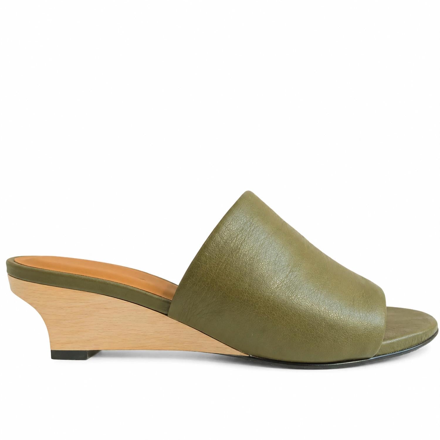 COCLICO Women's Vita Demi Wedge Slide in artichoke - women's shoe