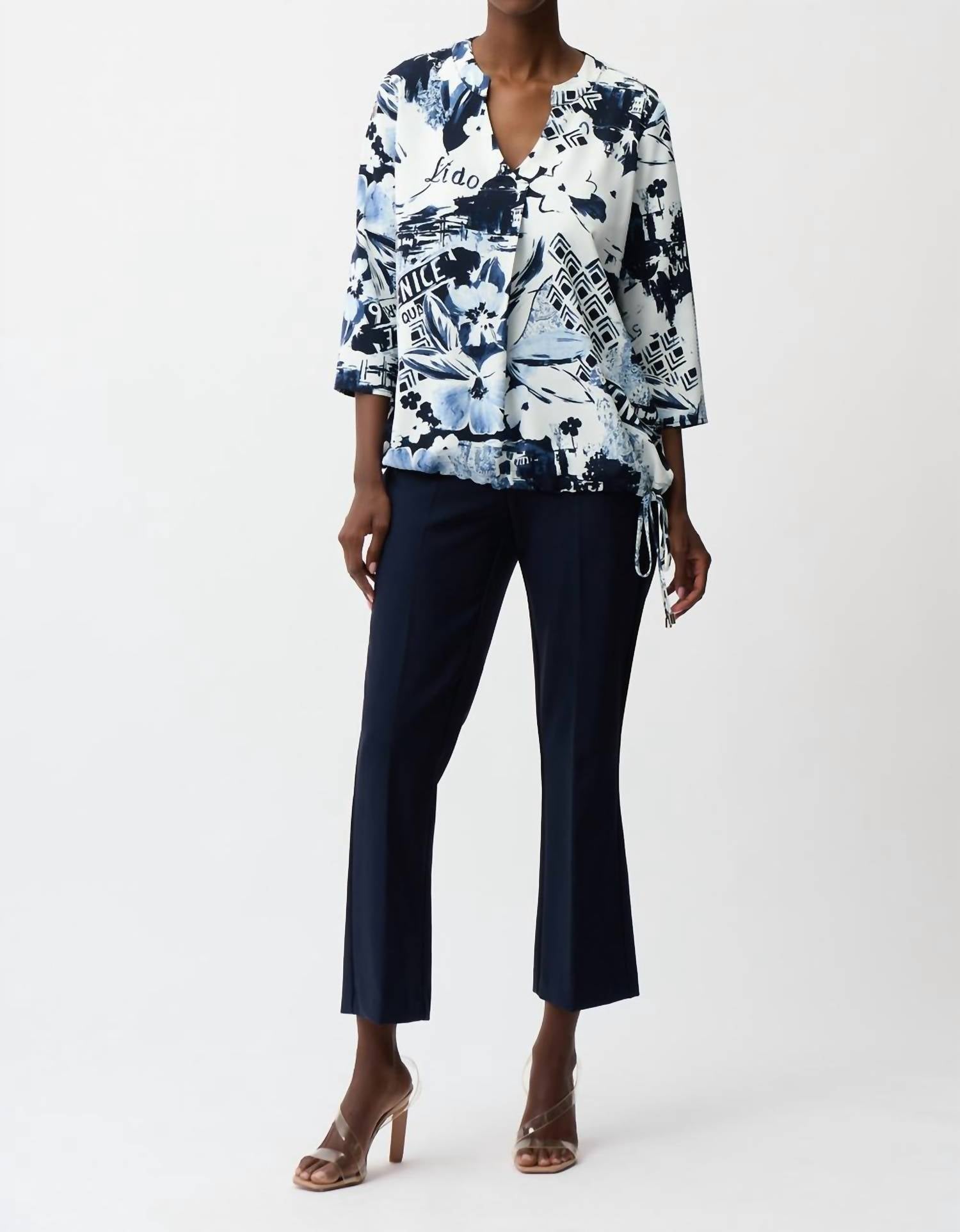 Joseph Ribkoff - Floral V-neck Pullover Top