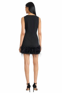 Donna Morgan - Phaedra Sleeveless Feather Mini Dress