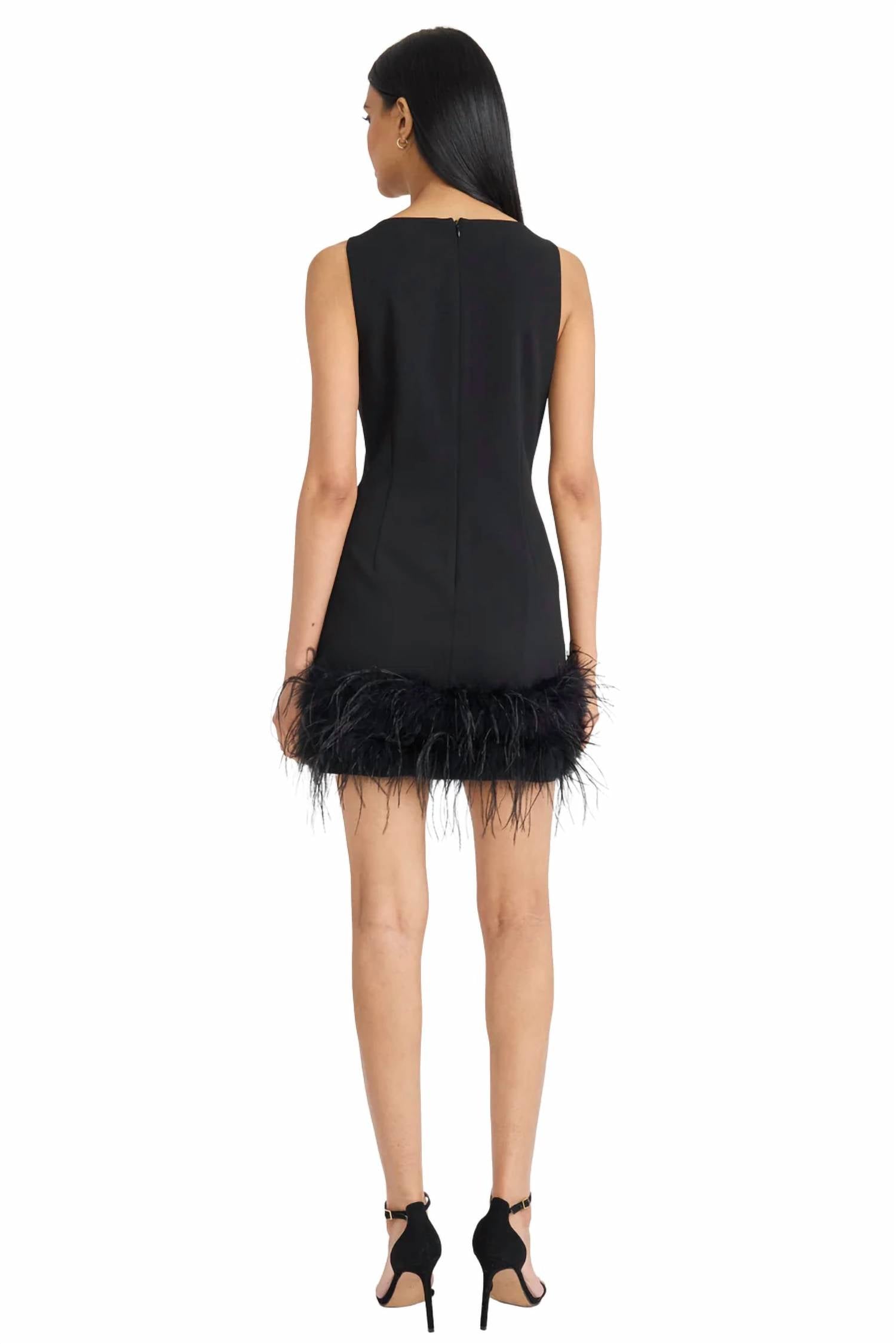 Donna Morgan - Phaedra Sleeveless Feather Mini Dress