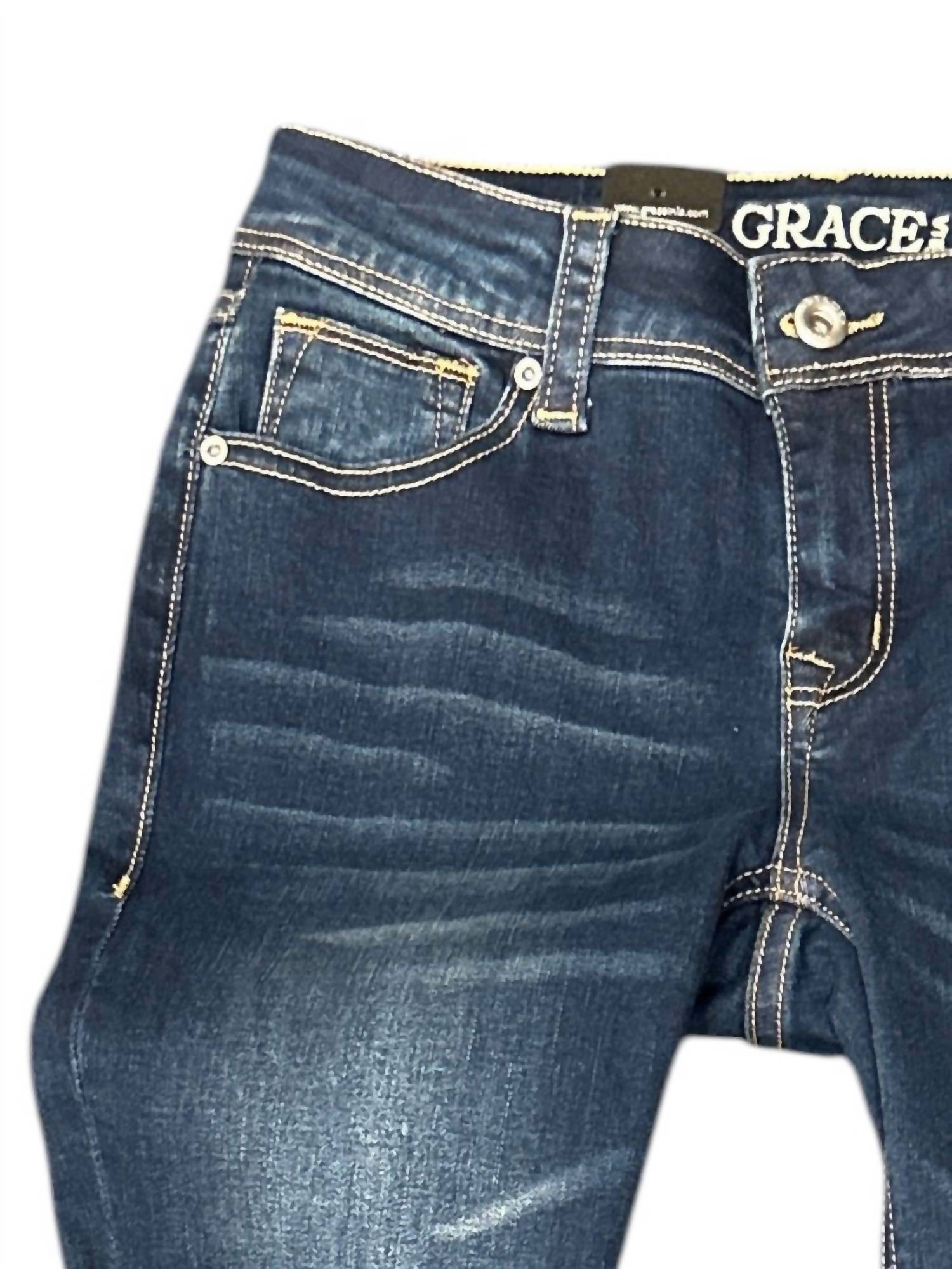 Grace In La - Women's Hem Detail Bootcut Jean