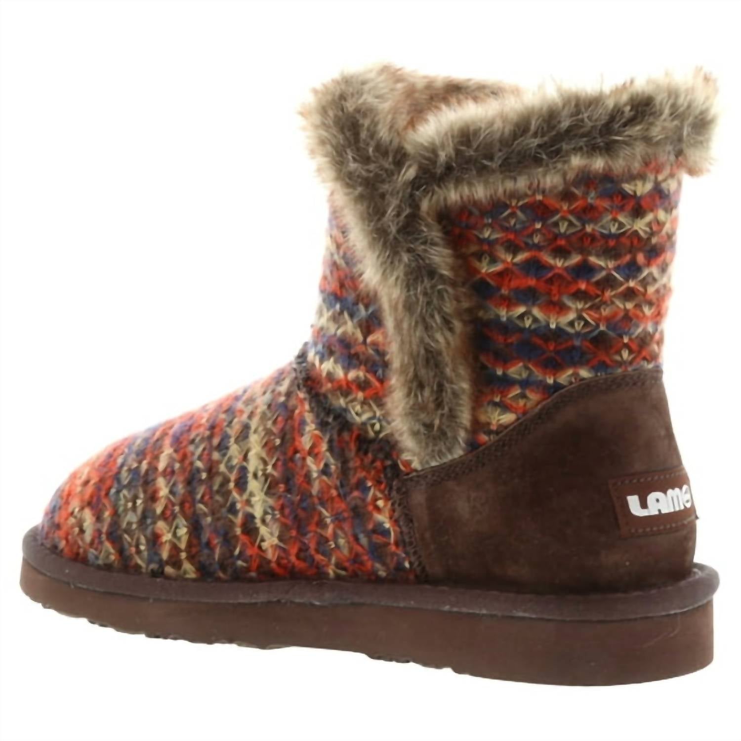 Lamo Women's Yuma Suede Boot in chocolate - women's shoe - detail view