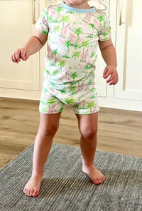Sweet Bay Clothing Girl's Zoo Two Piece Pajama Short Set in multi - item