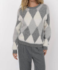 Sage The Label - Astoria Fuzzy Argyle Sweater
