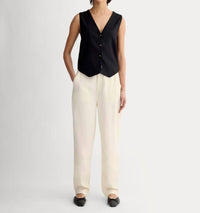 Everlane Women's Slouchy Curved Leg Buttersoft Chino Pants in bone - women's pants - alternate view