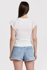 Another Love - Kiara Eyelet Ruffle Sleeve Top
