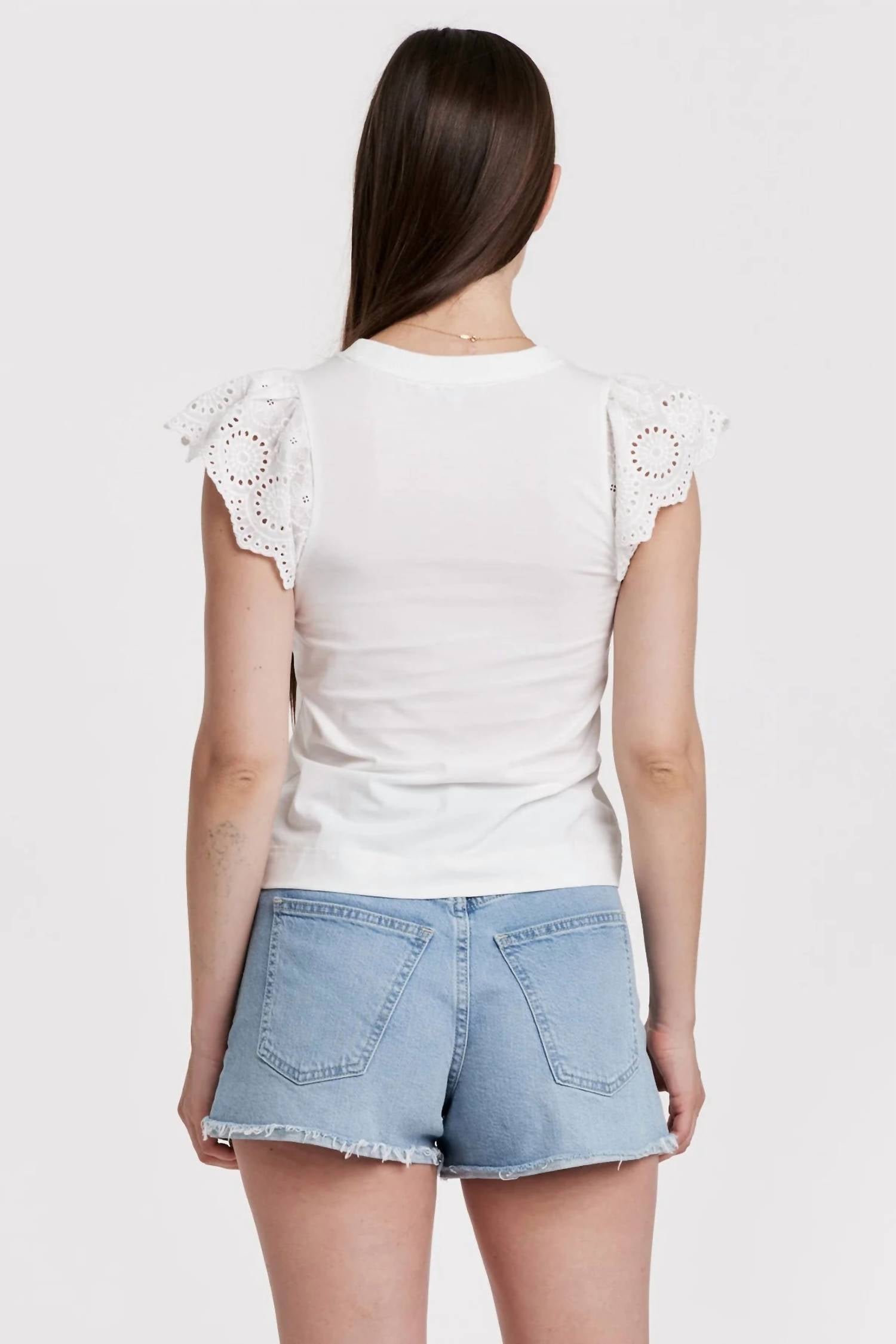 Another Love - Kiara Eyelet Ruffle Sleeve Top