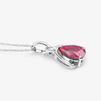 Diana M Jewels Women's Pear Natural Ruby Pendant Necklace (1.98 Ct) - Classic in 14k white gold - women's jewelry - detail view