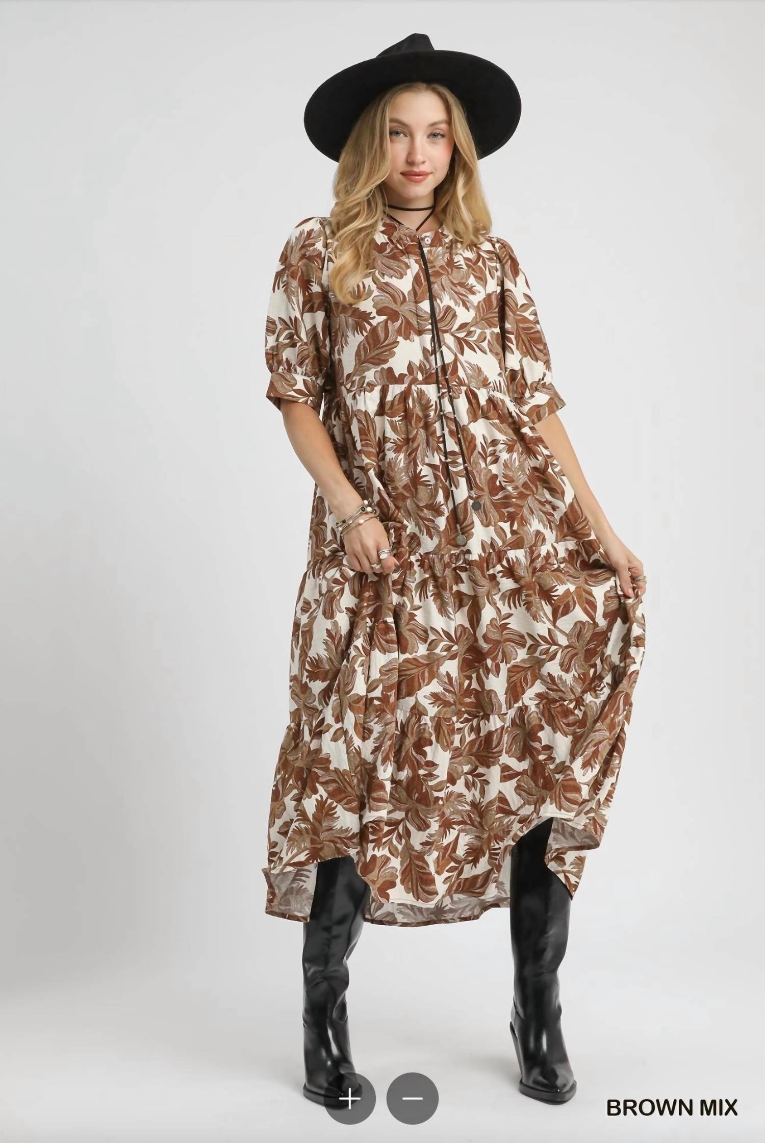 Umgee - Mix Midi Fall Dress