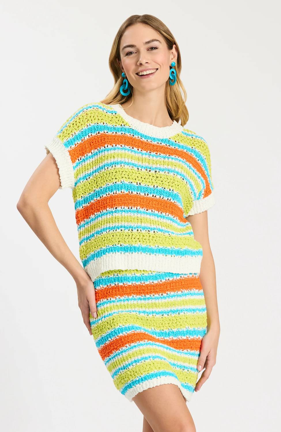 Tyler Boe - Vero Cap Sleeve Stripe Sweater