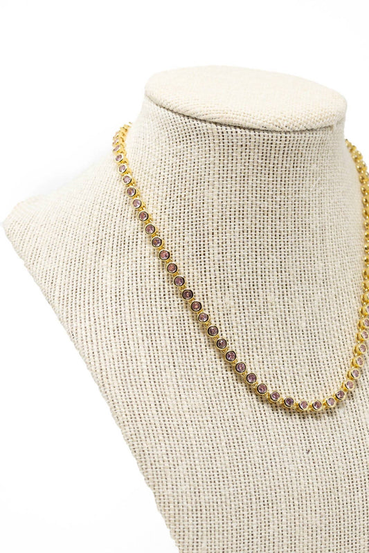 Mary Kathryn Designs - Women Pink Bezel Necklace