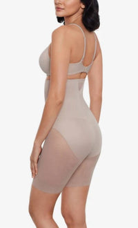 Miraclesuit Sexy Sheer Shaping Hi-waist Thigh Slimmer in stucco - women's intimate - detail view