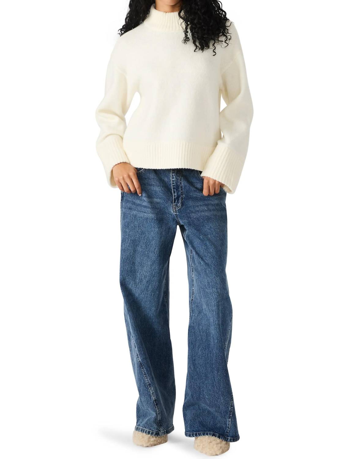 STEVE MADDEN Ivi Mock Neck Sweater in cream - women's sweater - view 4