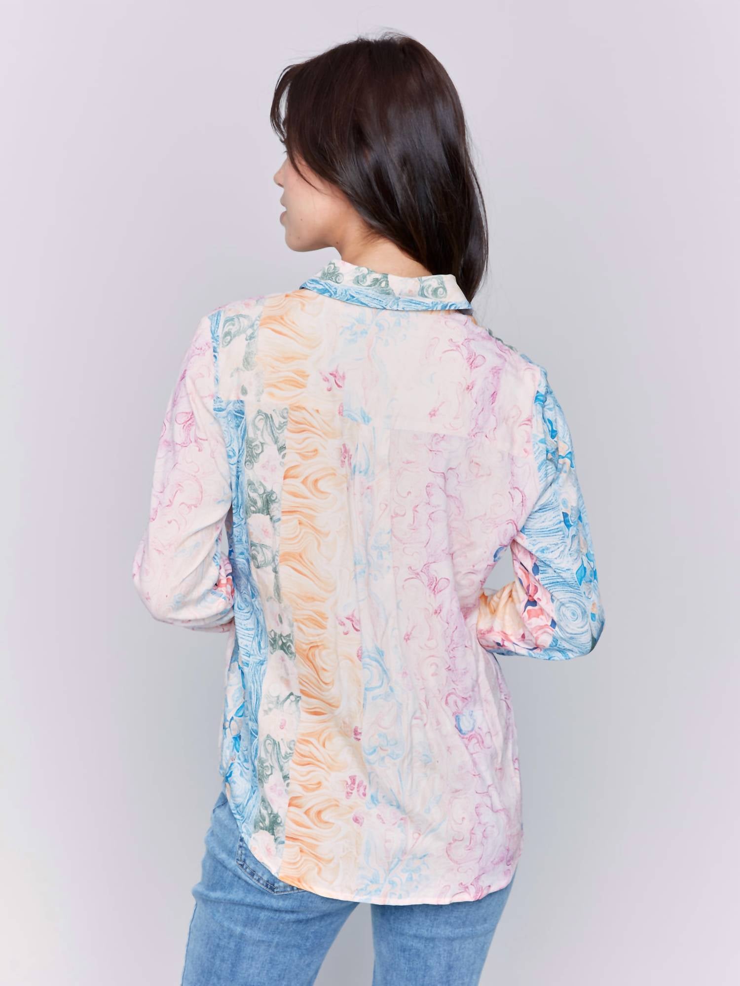 Charlie B - Printed Long Sleeve Button Down Shirt