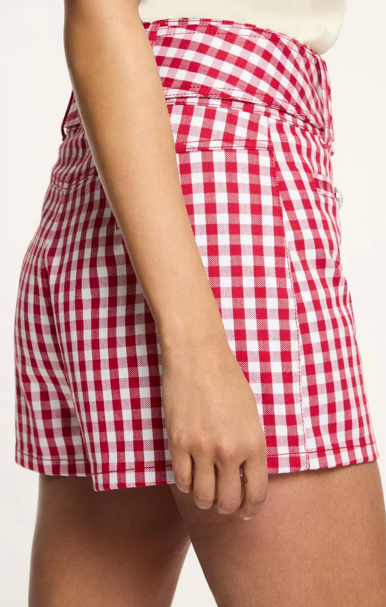 Cinq A Sept - Mini Gingham Denim Allie Shorts