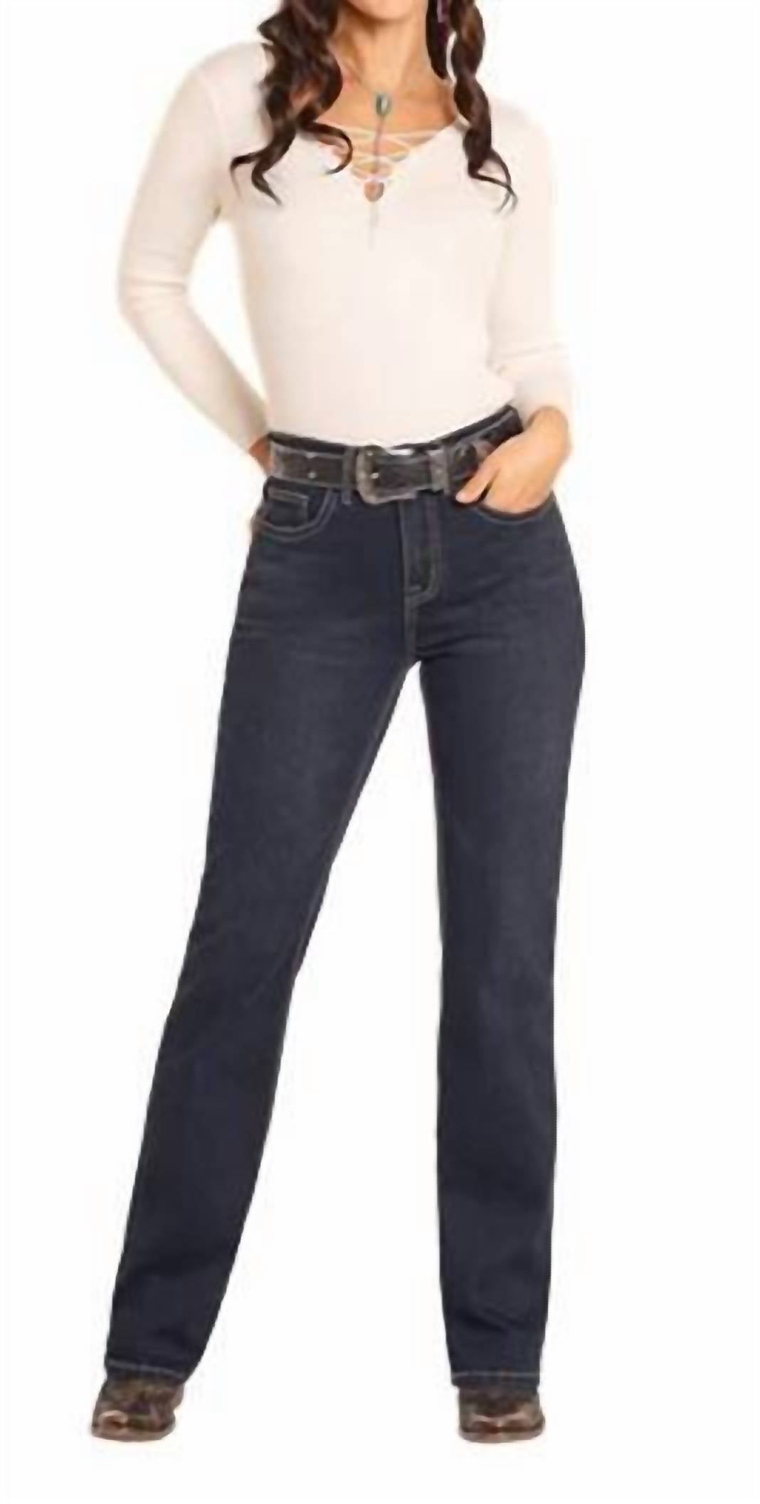Rock & Roll Denim - Boot Stitch Embossed High Rise Bootcut Jeans