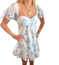 Sky To Moon - Puff Sleeve Windowpane Ruff Dress
