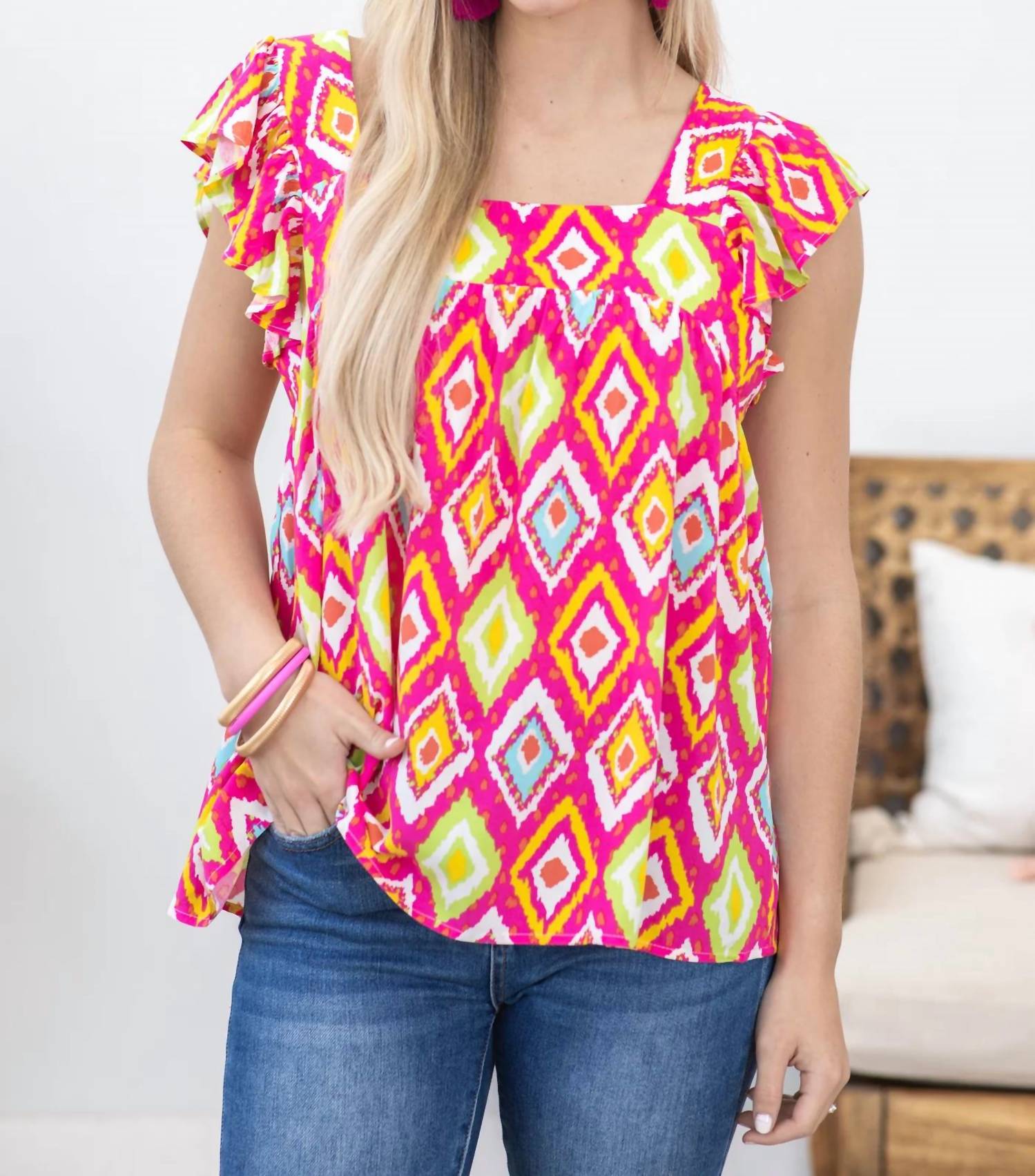 Andree By Unit - Square Aztec Blouse