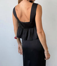 Ciao Lucia - Katarina Satin Square Neck Top