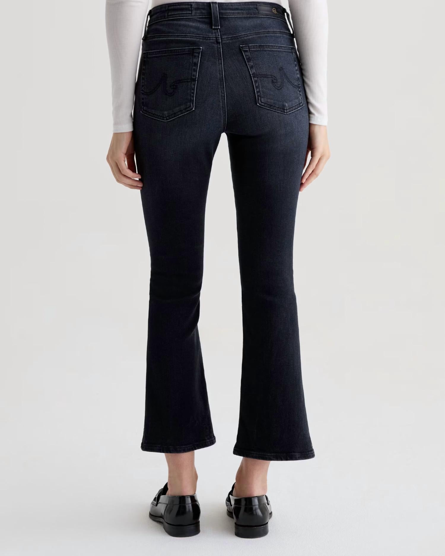 AG Jeans Farrah Boot Crop Jean in glitch - women's jeans - detail view