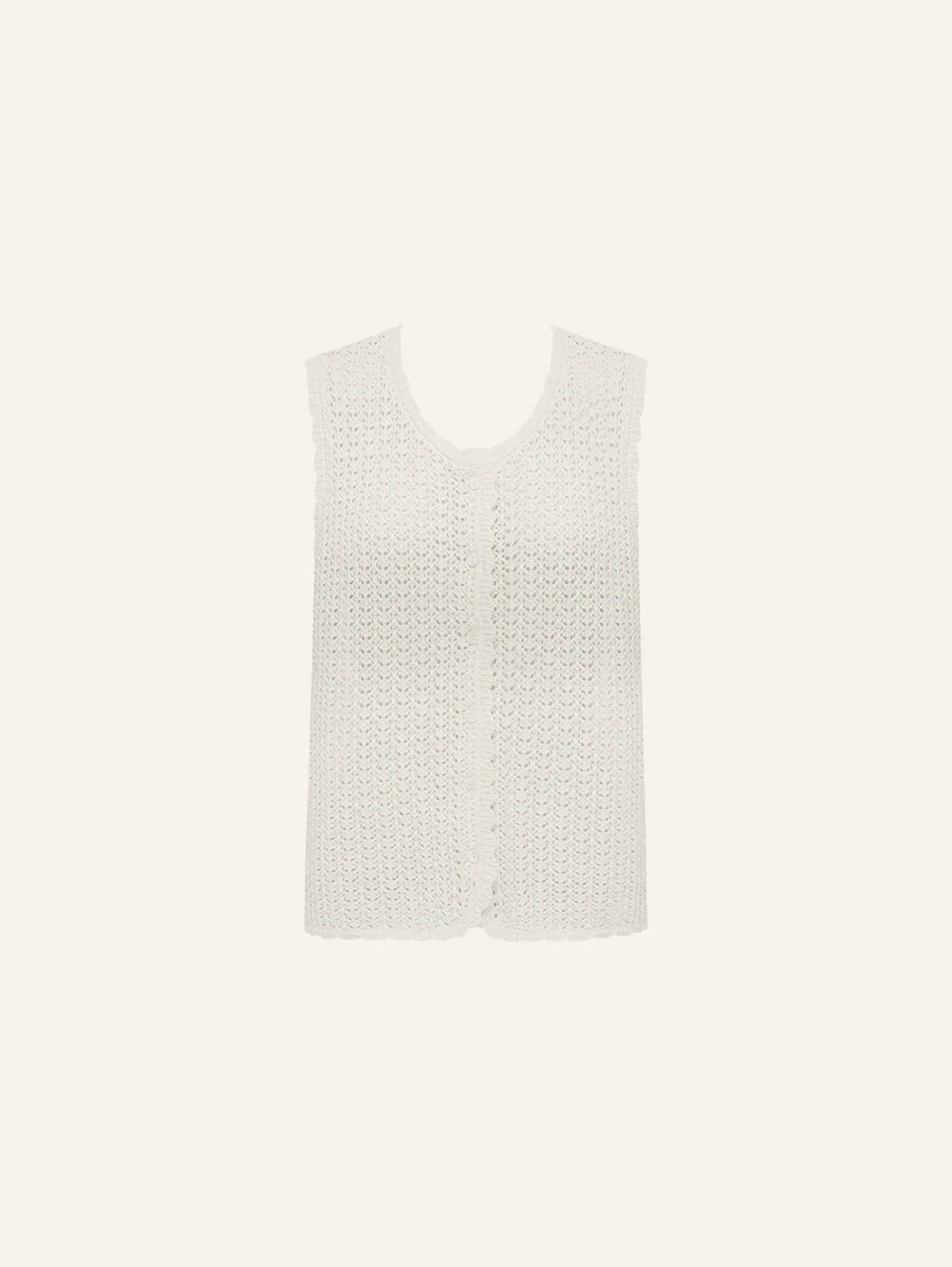 Peony - Pointelle Scoop Neck Vest