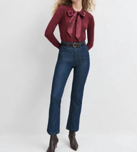 Favorite Daughter Women's The Valentina Super High Rise Straight Jean in blue denim - women's jeans