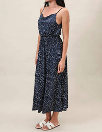 Sunday Edition - Cindy Cowl Neck Spaghetti Strap Midi Dress