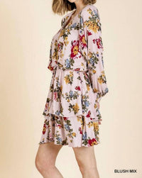 Umgee - Floral Tiered Ruffle Hem Dress