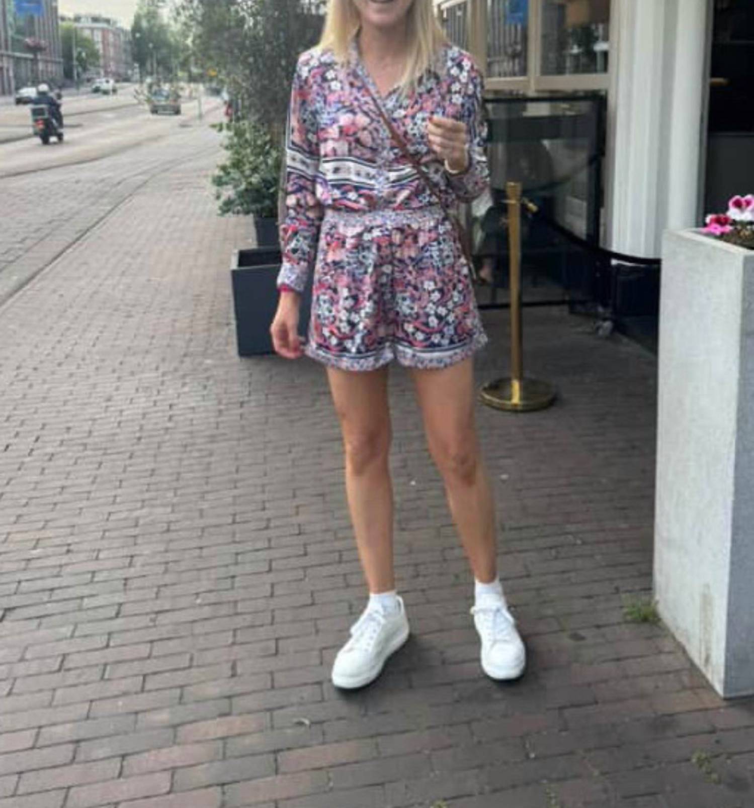 ALLISON NEW YORK Violet Printed Shorts in floral scarf - women's shorts - view 4
