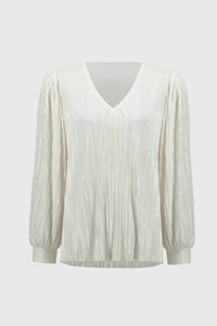 Joseph Ribkoff - V-neck Pleated Pullover Blouse