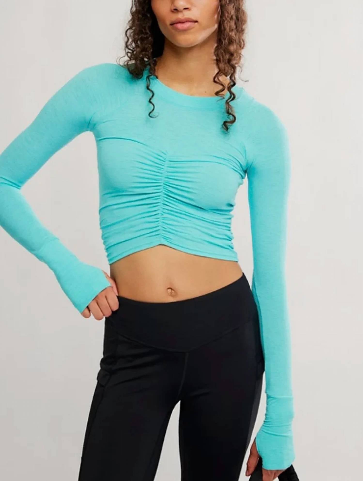 Free People - Tempo Ruched Long Sleeve Top