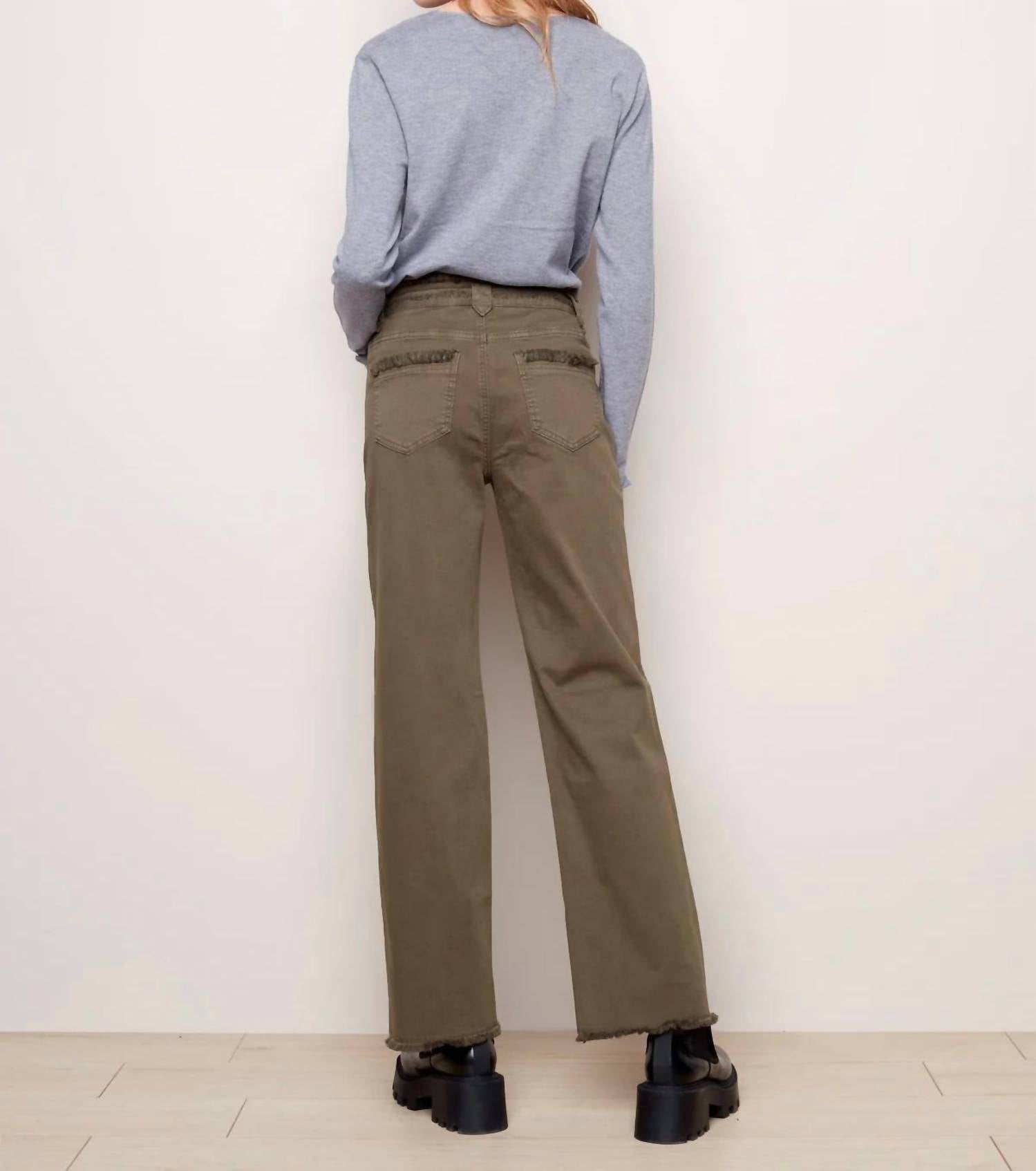 Charlie B - Fringed Waistband Flare Pant