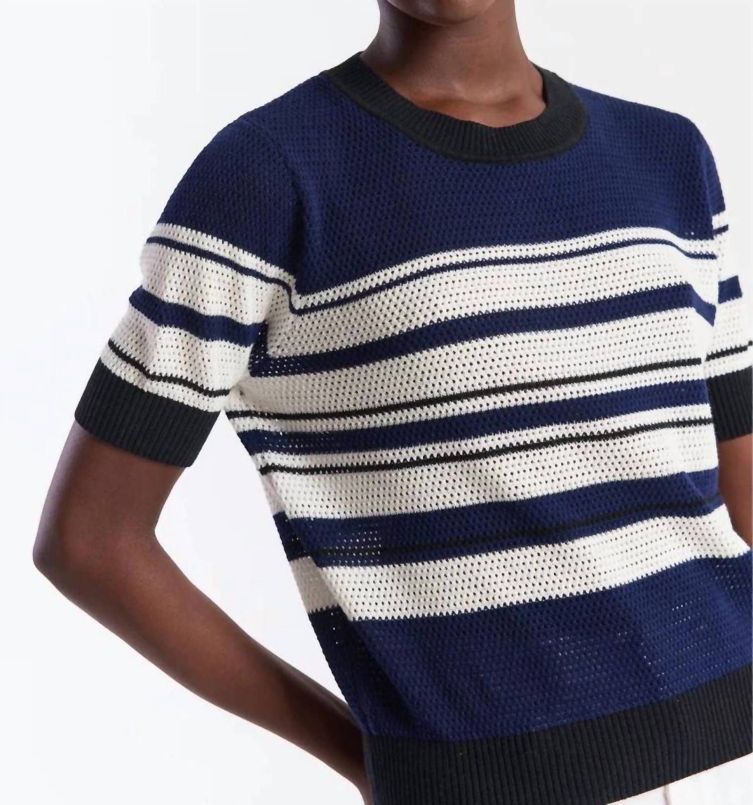 Brodie Cashmere - Texturd Stripe Tee