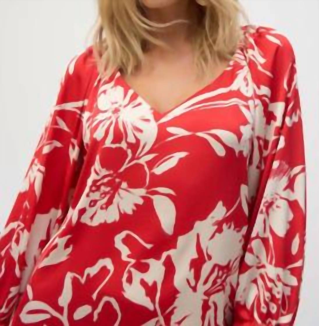 Joseph Ribkoff - Floral V-neck Pullover Top