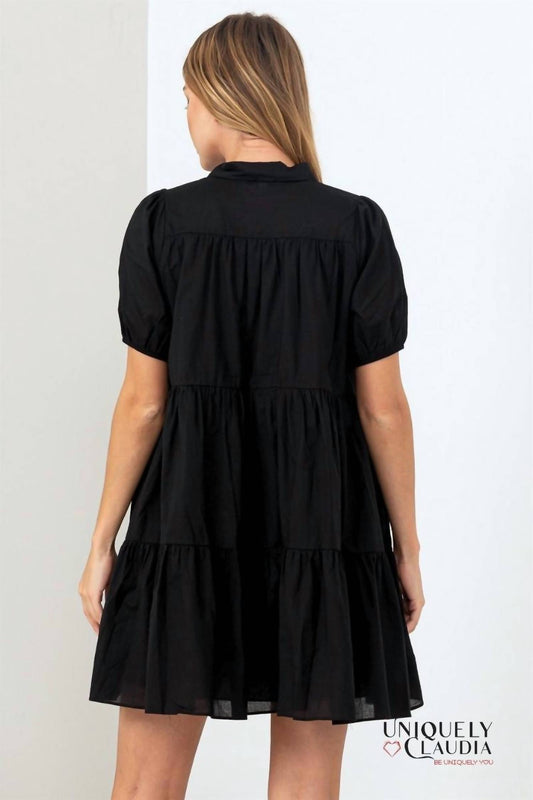 Hyfve - Candace Tiered Mini Dress with Puff Sleeves