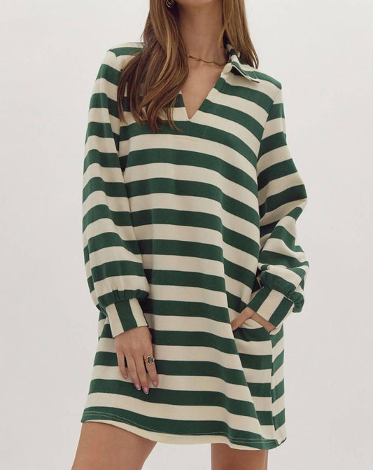 Entro - Long Sleeve Stripped Mini Dress